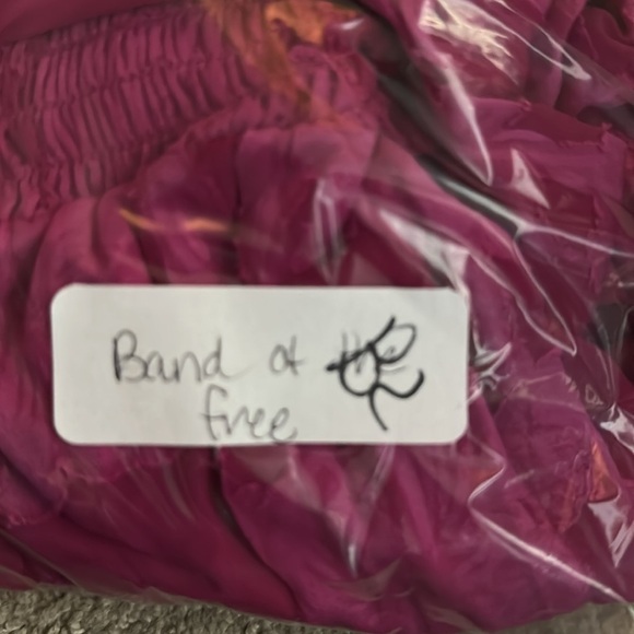 BAND OF THE FREE Kiss me fuchsia peplum ruffled textured party mini dress NWT M - Picture 16 of 16